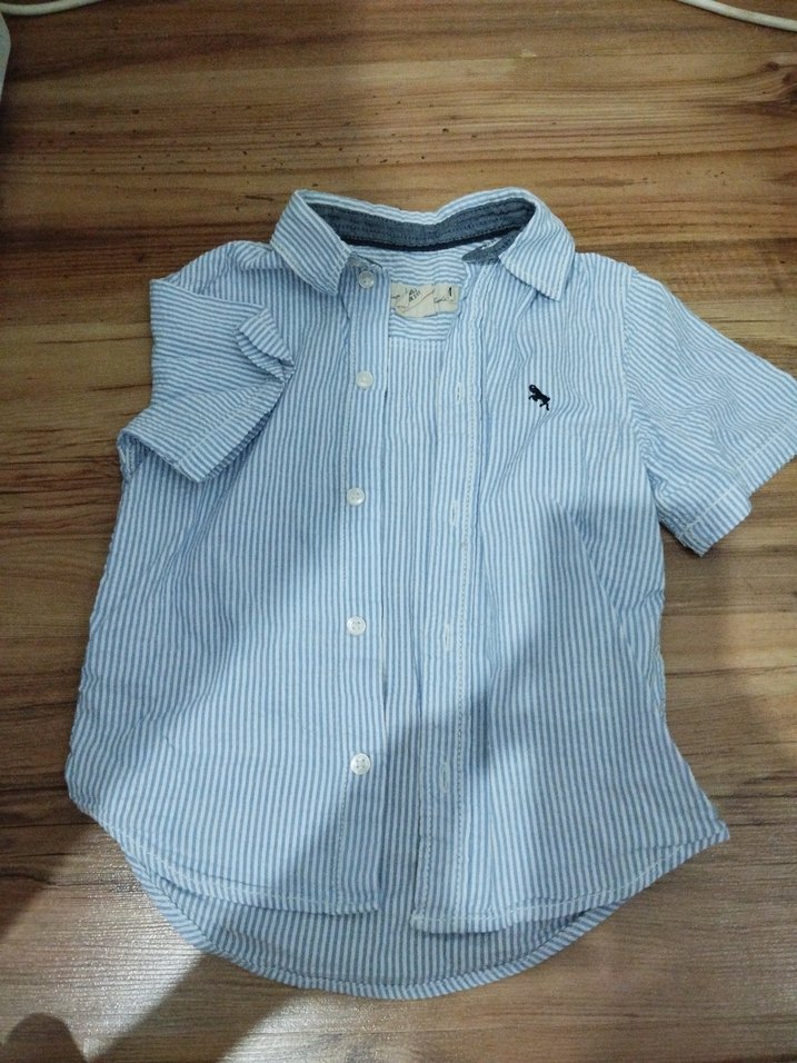 Erkek Çocuk Mavi Kısa Kollu Gömlek - Görsel 2