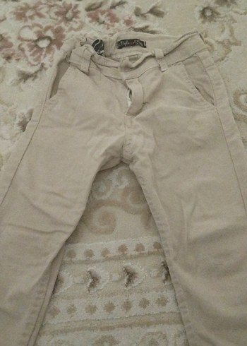 Bej Erkek Keten Rahat Kesim Pantolon - Görsel 2