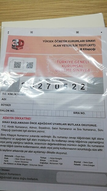  Beden Renk 3d ayt dil bilgisi deneme