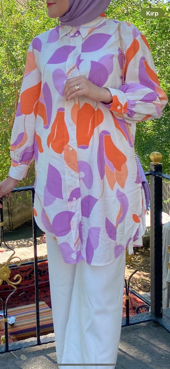 Mor Pastel Tonlu Salaş Midi Tunik - Görsel 2