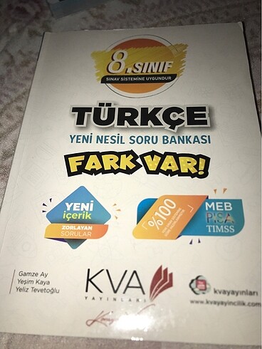 8. Sınıf Türkçe yeni nesil soru bankası kva