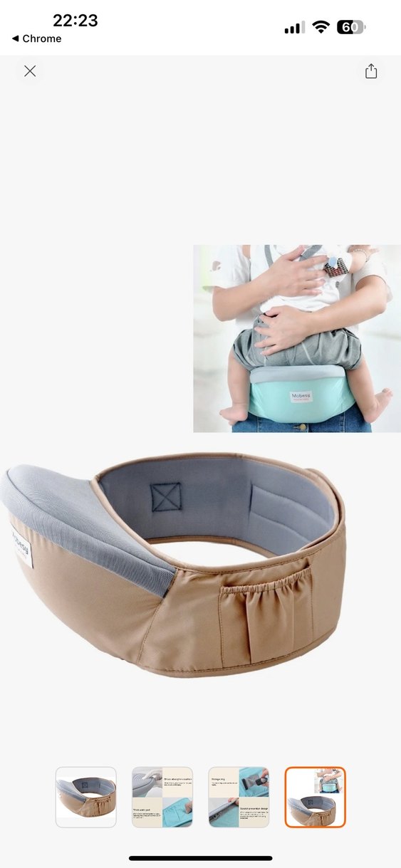 Bej Bebek Taşıma Slingi - Görsel 5