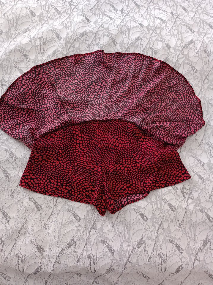 Kırmızı Renkli Mini Volanlı Etek - Görsel 4