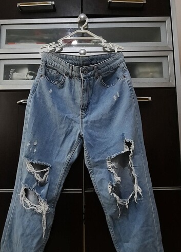 30 Beden mavi Renk Kadın yüksek bel kot jean