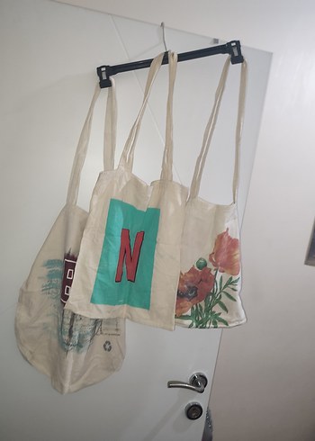 Bershka 3 adet tote bag bez çanta