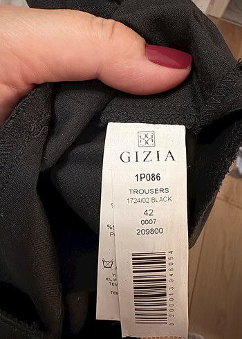 Düğmeli Siyah Kadın Kumaş Pantolon - Görsel 5