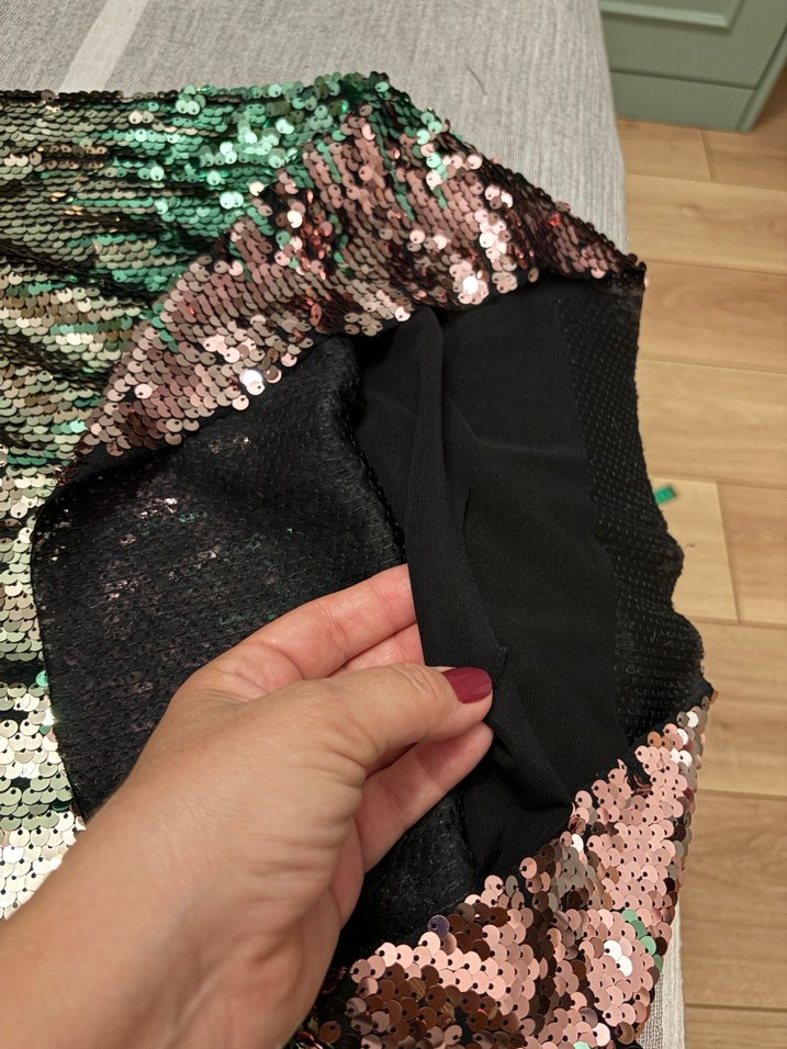 Parlak Payetli Mini Etek - Görsel 4