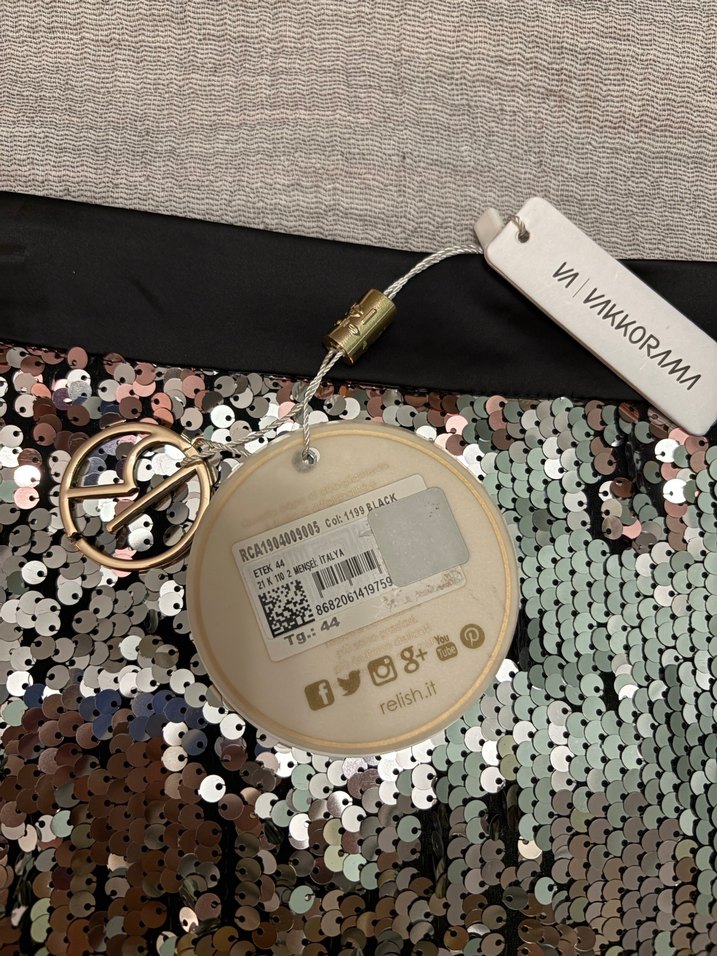 Parlak Payetli Mini Etek - Görsel 3