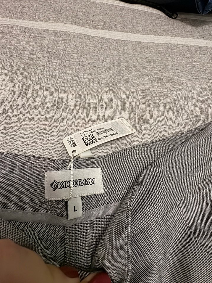 Kadın Gri Regular Fit Pamuklu Kumaş Pantolon - Görsel 2