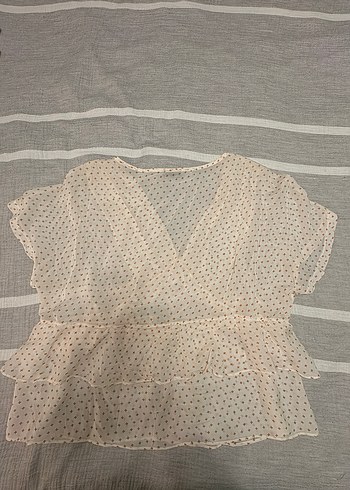 V yaka desenli ,gogus altindan buzgulu bluz - Görsel 6