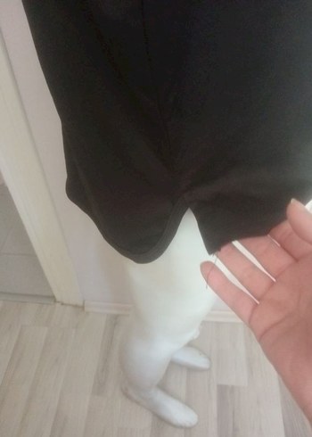 l Beden siyah Renk Siyah Kısa Kollu Oversize Kadın Tişört