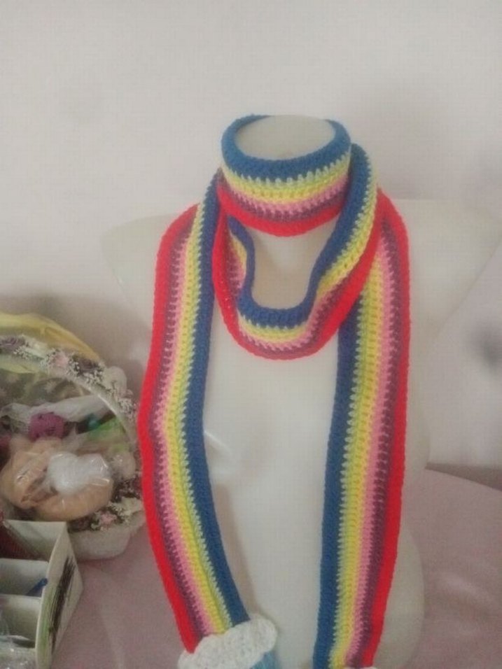 Rainbow skinny scarf - Görsel 2