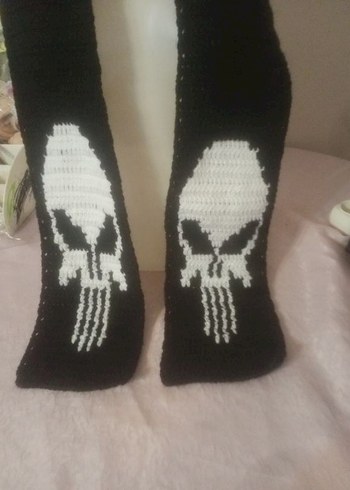 Goth Alternative underground Punisher scarf - Görsel 3