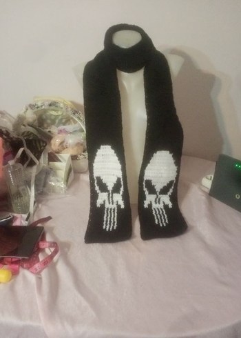 Goth Alternative underground Punisher scarf - Görsel 2