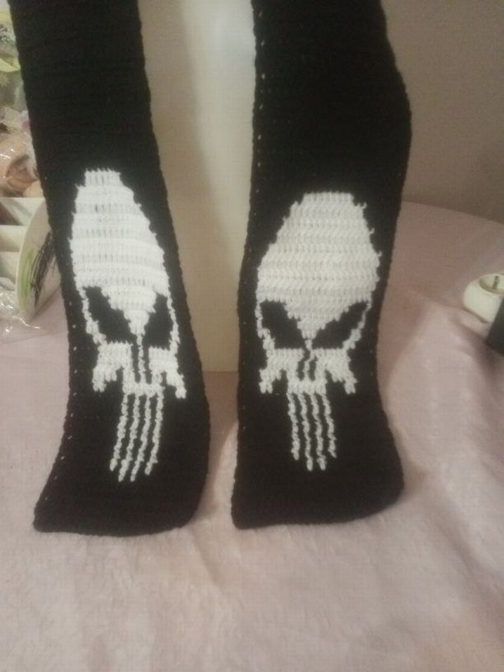 Goth Alternative underground Punisher scarf - Görsel 3