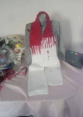 Gothic creepy bloody neck scarf - Görsel 5