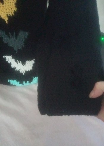 Yarasa Desenli Örgü Kadın Kazak - Görsel 5