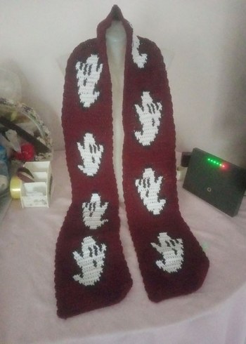 Gothic grunge punk ghost scarf - Görsel 3