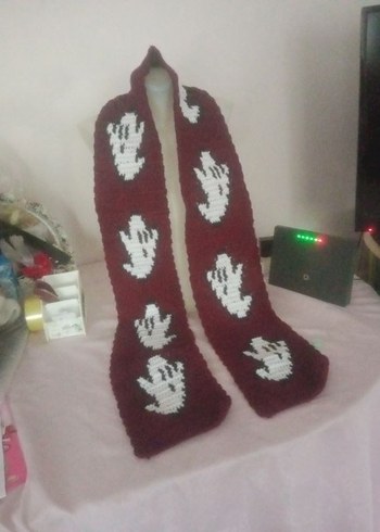 Gothic grunge punk ghost scarf - Görsel 5