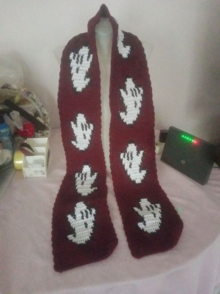 Gothic grunge punk ghost scarf - Görsel 3