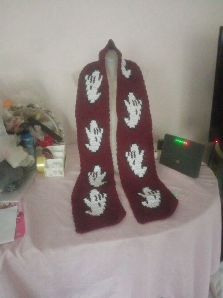 Gothic grunge punk ghost scarf - Görsel 2