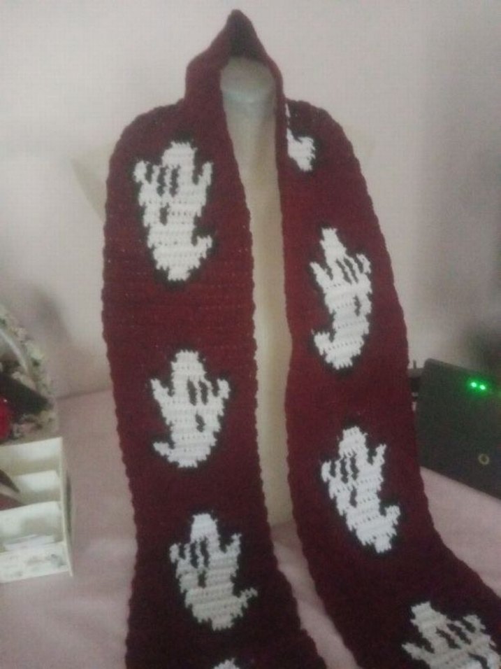 Gothic grunge punk ghost scarf - Görsel 4