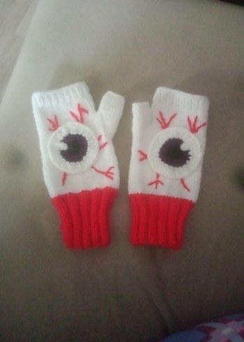 Gothic eyeball fingerless Eldiven - Görsel 2