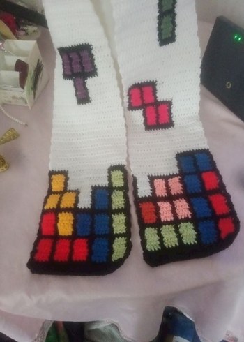 90's Tetris oyunu temalı scarf - Görsel 7