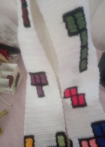 90's Tetris oyunu temalı scarf - Görsel 6