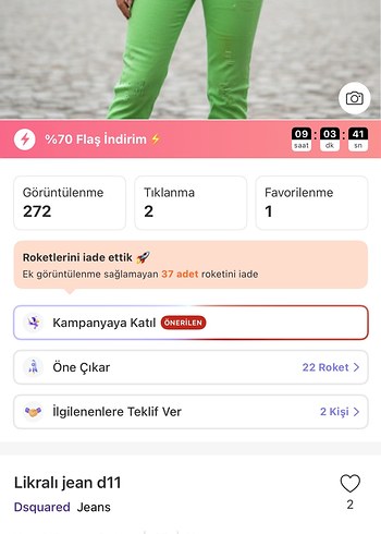 Kadın Yeşil Salaş Midi Pantolon - Görsel 8