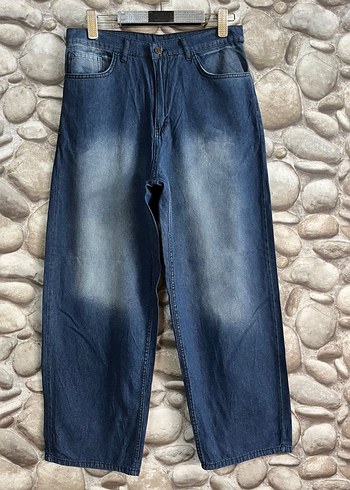 Lacivert Rahat Kesim Kadın Denim Jean