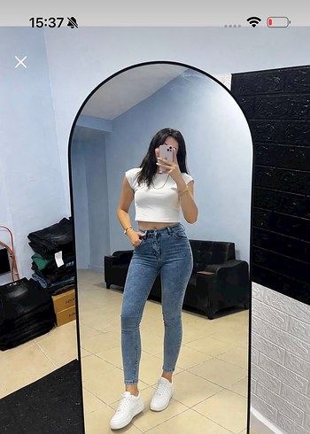 Diğer Yuksek Bel Mavi Denim Jean