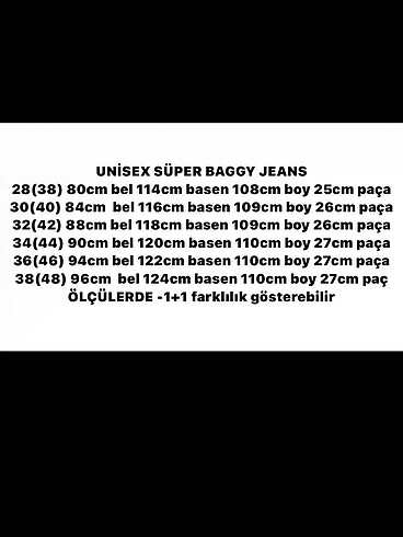 40 Beden UNISEX SUPER BAGGY JEAN