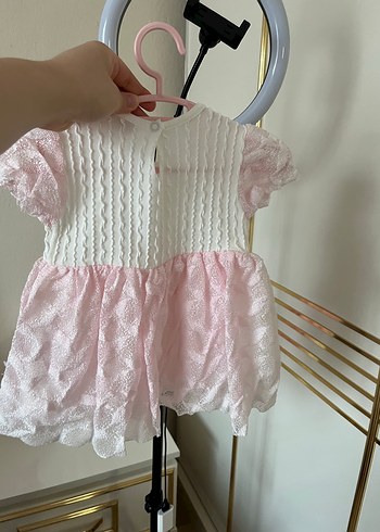 Diğer Dantel Detaylı Kız Çocuk Pembe Elbise