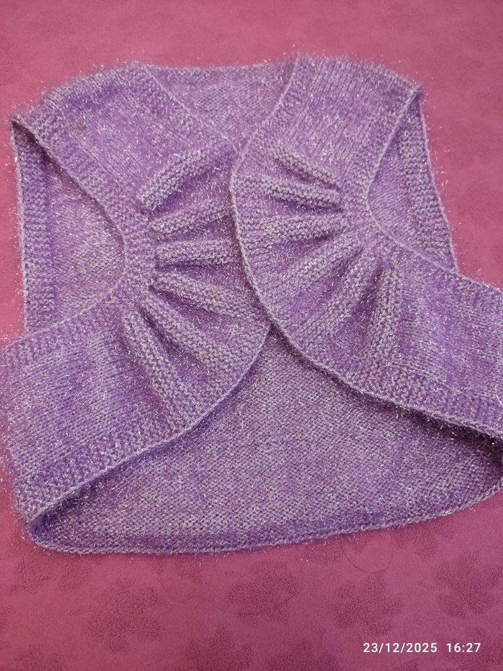 Kız Çocuk Mor Örgü Bolero Yelek - Görsel 4