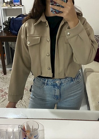 Fullamoda Bej crop Ceket