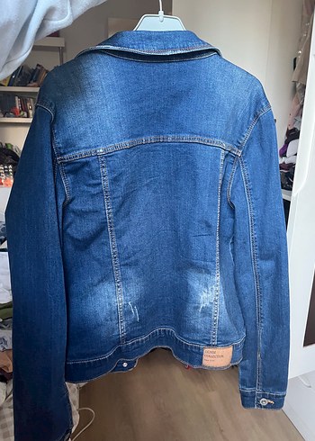 Zara Mavi Düğmeli Kadın Denim Ceket