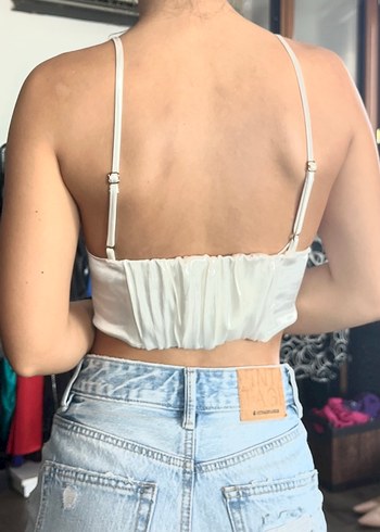 H&M Beyaz İnce Askılı Midi Atlet