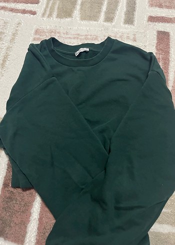 36 Beden yeşil Renk Bershka Kadın Crop Sweatshirt