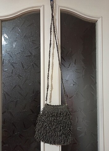 Kağıt ip örgü hasır çanta  - Görsel 5