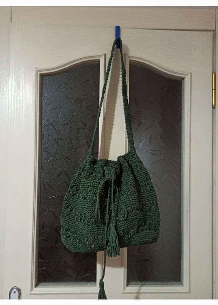 Kağıt ip örgü çanta - Görsel 2