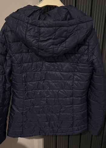 Düğmeli Lacivert Kadın Mont - Görsel 5