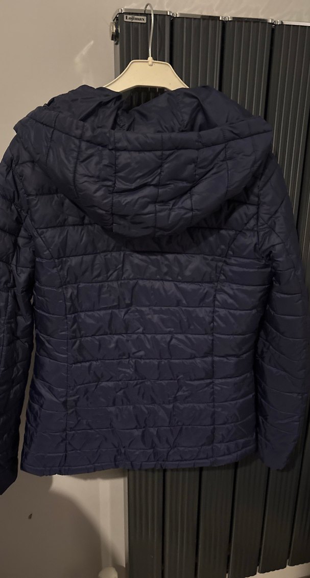 Düğmeli Lacivert Kadın Mont - Görsel 5