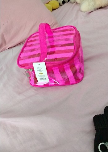 Renkli Desenli Pembe Bebek Çantası - Görsel 5