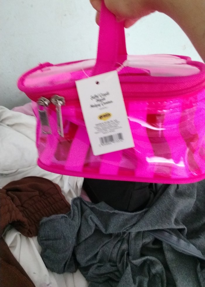 Renkli Desenli Pembe Bebek Çantası - Görsel 3