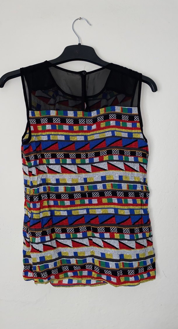 Boncuk İşlemeli Renkli Bohem Kolsuz Üst - Görsel 2