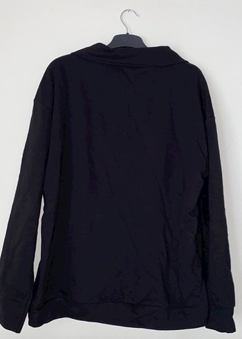 Yarım Fermuarlı Siyah erkek Sweatshirt - Görsel 2