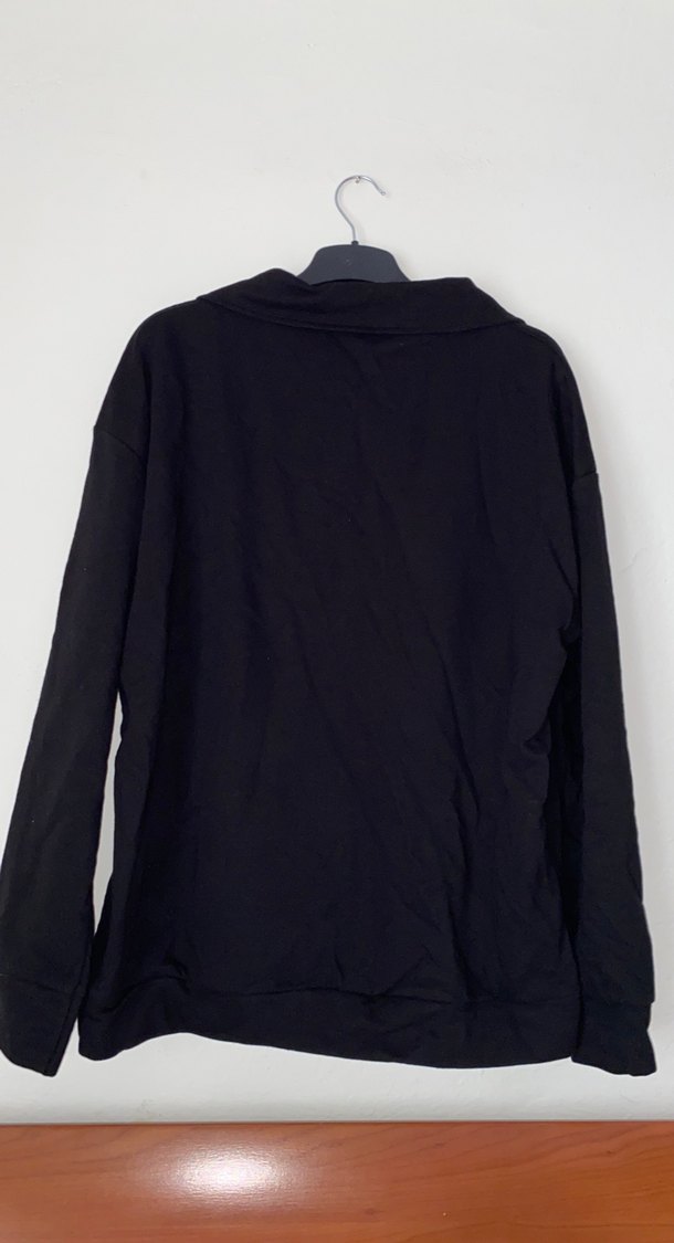 Yarım Fermuarlı Siyah erkek Sweatshirt - Görsel 2