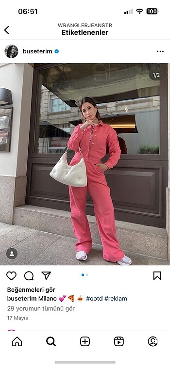 m Beden pembe Renk Wrangler tulum Berrak Tuzunatac