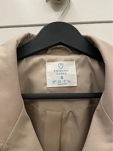 s Beden ten rengi Renk Primark Kruvaze Kısa Trençkot